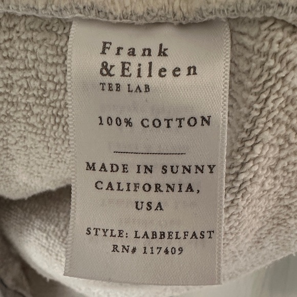 Frank & Eileen Belfast Gray Melange Triple Fleece Sweatshirt Peacoat Sz S - Picture 9 of 15